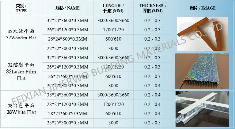 White Color and Plain/ Flat Ceiling Tee Bars/Ceiling T-Grids/Tee Bar Metal Suspension Ceiling T Grid for False Ceiling System